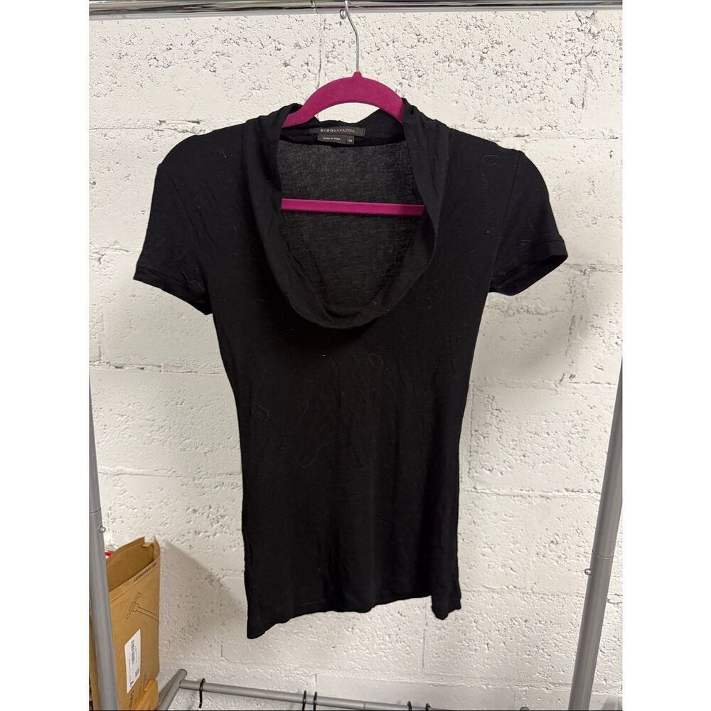 BCBG Open Loose Neck Black Nice Shirt - XS